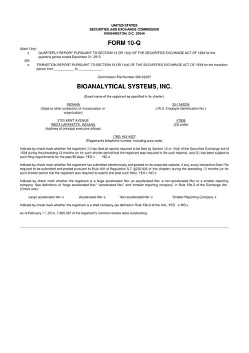 Thumbnail Inotiv 10-Q Quarterly Report FY2014 