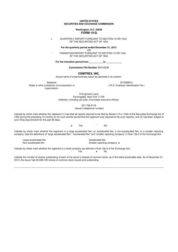 Thumbnail Cemtrex 10-Q Quarterly Report FY2014 