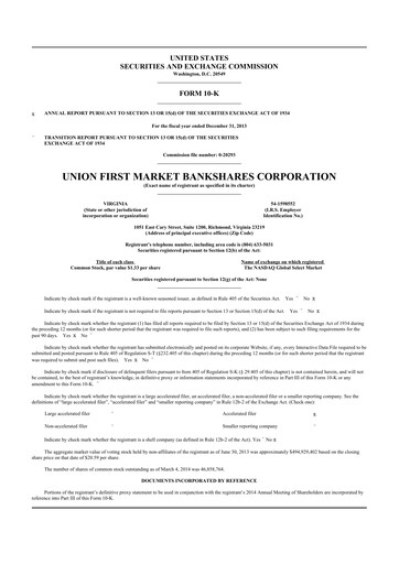 Vorschaubild Atlantic Union Bankshares 10-K Jahresbericht 2013