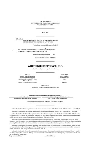 Thumbnail WhiteHorse Finance 10-K Annual Report 