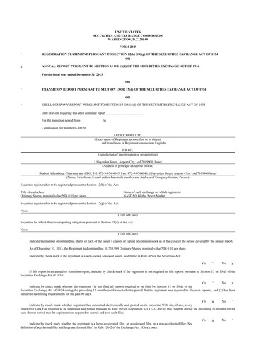 Thumbnail AudioCodes 20-F Annual Report 2013