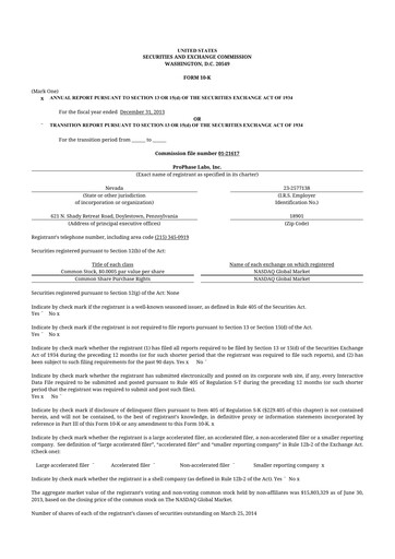 Thumbnail ProPhase Labs 10-K Annual Report 2013