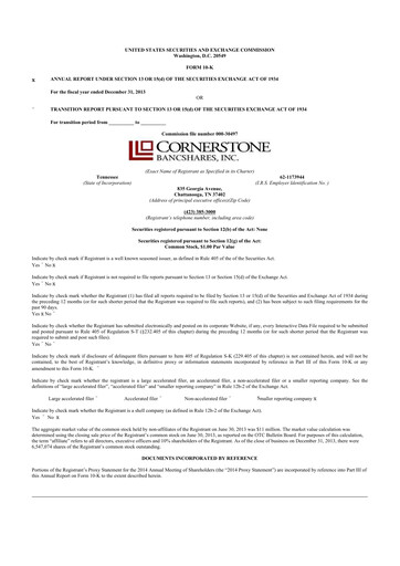 Vorschaubild SmartFinancial (SmartBank) 10-K Jahresbericht 2013