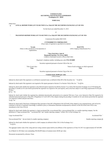 Thumbnail Cytosorbents 10-K Annual Report 2013