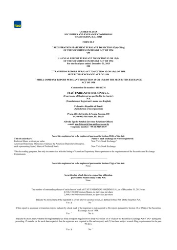 Thumbnail Itaú Unibanco
 20-F Annual Report 