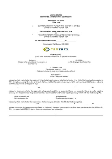 Thumbnail Cemtrex 10-Q Quarterly Report FY 