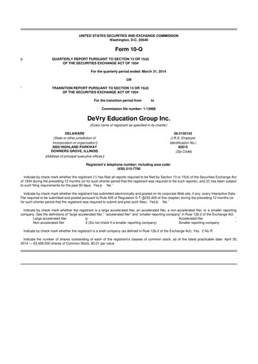 Thumbnail Adtalem Global Education
 10-Q Quarterly Report FY2014 