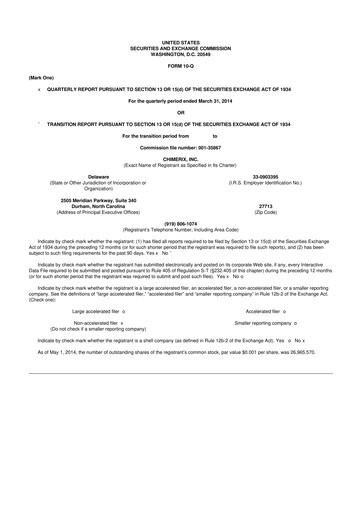 Thumbnail Chimerix 10-Q Quarterly Report FY2014 