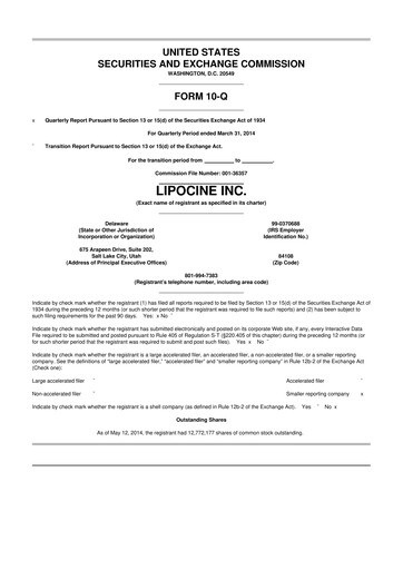 Thumbnail Lipocine 10-Q Quarterly Report FY2014 