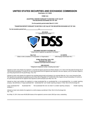 Thumbnail DSS, Inc. (Document Security Systems) 10-Q Quarterly Report FY2014 