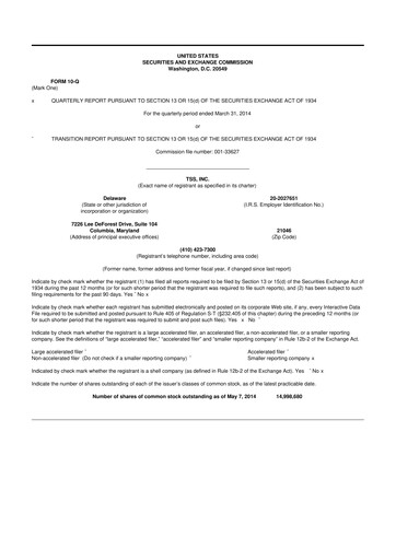Miniature TSS, Inc. 10-Q Rapport trimestriel 2014 