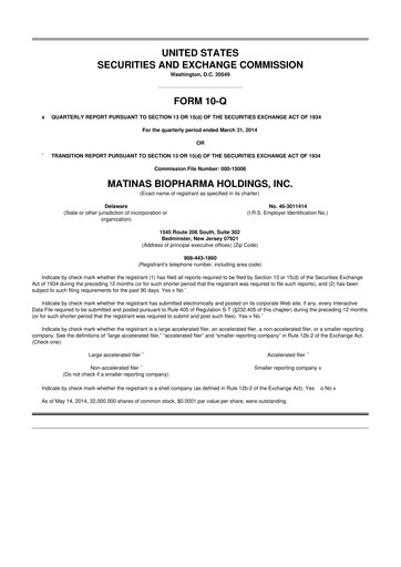 Thumbnail Matinas BioPharma 10-Q Quarterly Report FY 