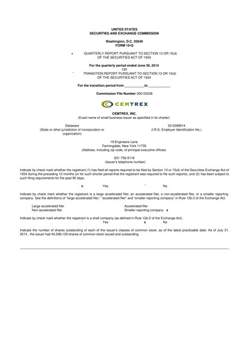Thumbnail Cemtrex 10-Q Quarterly Report FY 