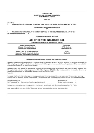 Miniature Fennec Pharmaceuticals 10-Q Rapport trimestriel 2014 