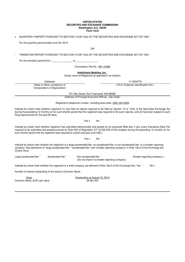 Miniature Intellicheck 10-Q Rapport trimestriel 2014 