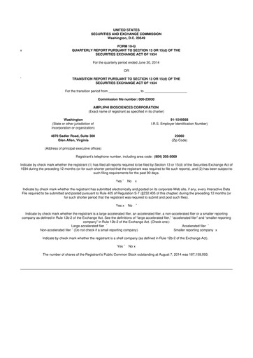 Miniature Armata Pharmaceuticals 10-Q Rapport trimestriel 2014 