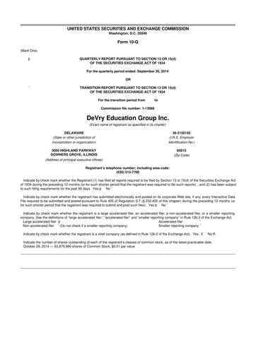 Thumbnail Adtalem Global Education
 10-Q Quarterly Report FY2015 