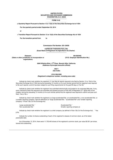 Thumbnail Capricor Therapeutics
 10-Q Quarterly Report FY2014 
