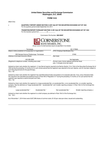 Thumbnail SmartFinancial (SmartBank) 10-Q Quarterly Report FY2014 