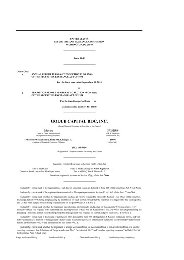 Thumbnail Golub Capital 10-K Annual Report 