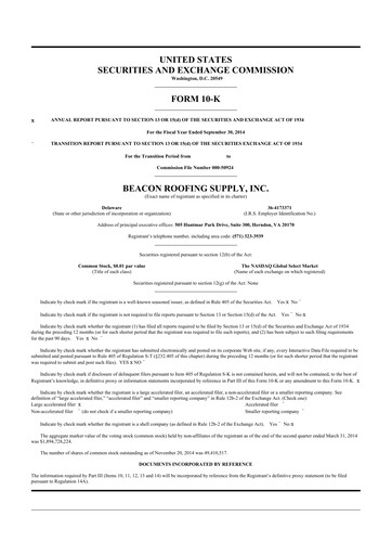 Miniature Beacon Roofing Supply 10-K Rapport annuel 2014