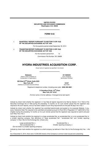 Thumbnail Inspired Entertainment 10-Q Quarterly Report FY2014 