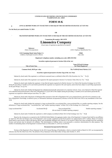 Thumbnail Limoneira
 10-K Annual Report 2014