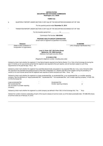 Thumbnail Propanc Biopharma 10-Q Quarterly Report FY2015 