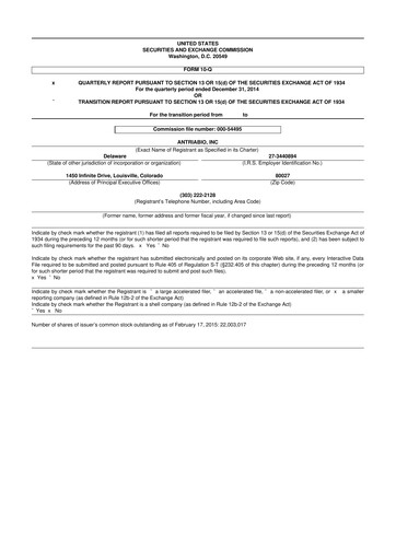 Thumbnail Rezolute 10-Q Quarterly Report FY2015 