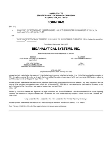 Thumbnail Inotiv 10-Q Quarterly Report FY2015 