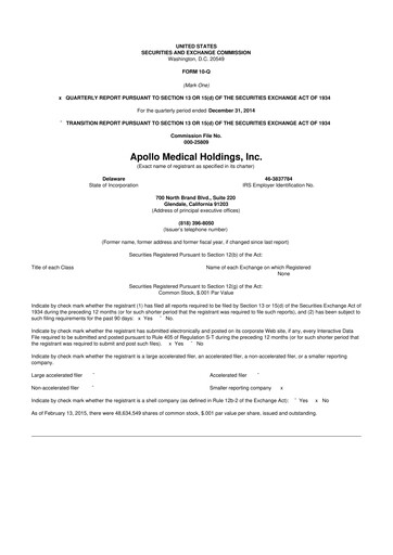 Vorschaubild Astrana Health 10-Q Quartalsbericht 2015 