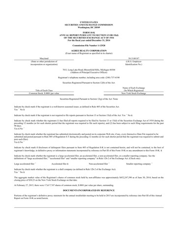 Thumbnail Agree Realty
 10-K Annual Report 2014