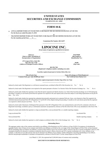 Thumbnail Lipocine 10-K Annual Report 2014