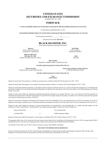 Vorschaubild Clarus
 10-K Jahresbericht 2014