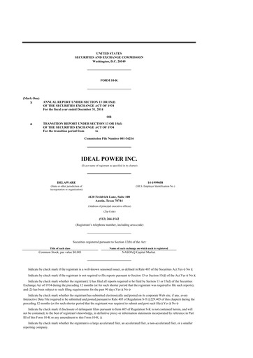 Thumbnail Ideal Power 10-K Annual Report 2014