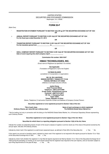 Thumbnail Himax Technologies 20-F Annual Report 2014