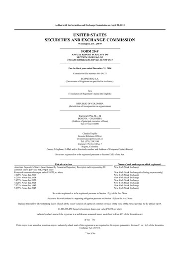 Thumbnail Ecopetrol 20-F Annual Report 