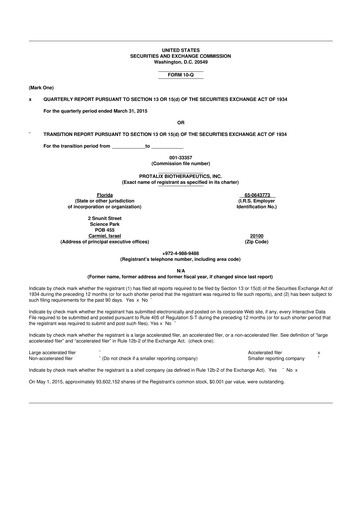 Thumbnail Protalix BioTherapeutics
 10-Q Quarterly Report FY2015 