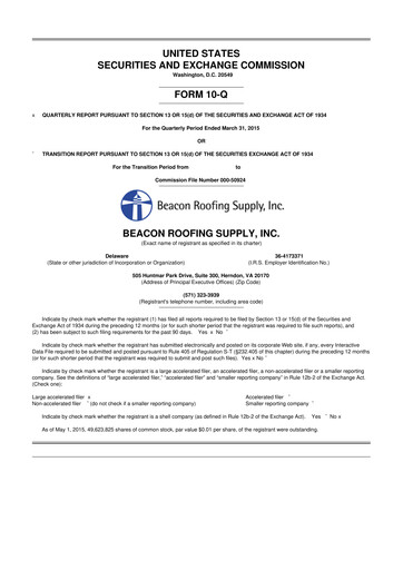 Vorschaubild Beacon Roofing Supply 10-Q Quartalsbericht 2015 