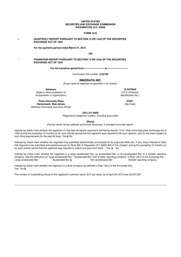 Thumbnail Innodata 10-Q Quarterly Report FY2015 