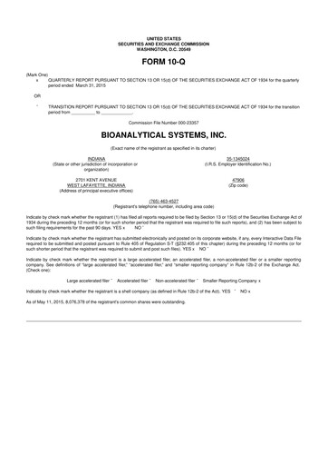 Thumbnail Inotiv 10-Q Quarterly Report FY2015 