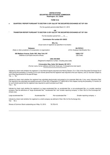 Thumbnail iBio 10-Q Quarterly Report FY2015 