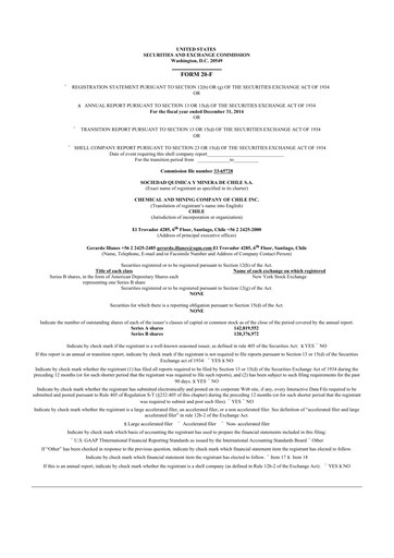 Thumbnail Sociedad Química y Minera 20-F Annual Report 