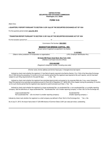 Vorschaubild Manhattan Bridge Capital
 10-Q Quartalsbericht 2015 