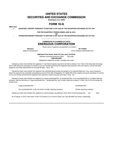 Vorschaubild Energous 10-Q Quartalsbericht 2015 