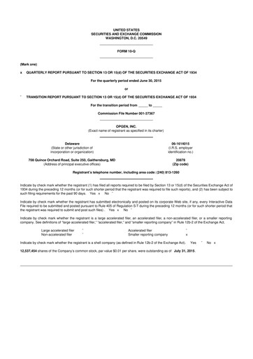 Thumbnail OpGen
 10-Q Quarterly Report FY2015 