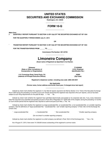 Thumbnail Limoneira
 10-Q Quarterly Report FY2015 