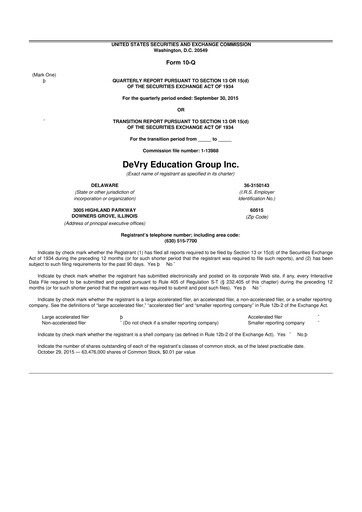 Thumbnail Adtalem Global Education
 10-Q Quarterly Report FY2016 