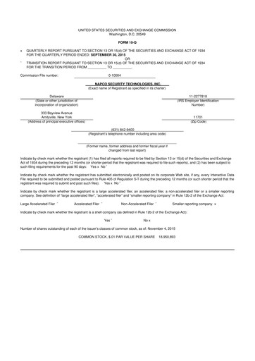 Thumbnail NAPCO Security Technologies 10-Q Quarterly Report FY2016 