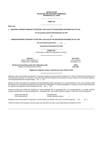 Thumbnail OpGen
 10-Q Quarterly Report FY2015 